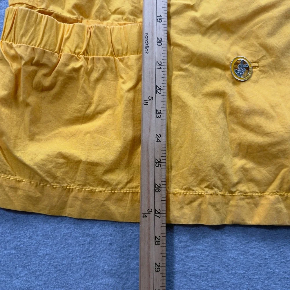 Michael Kors Double Breasted Jacket Womens 1X Yellow MK Logo Button Cotton
